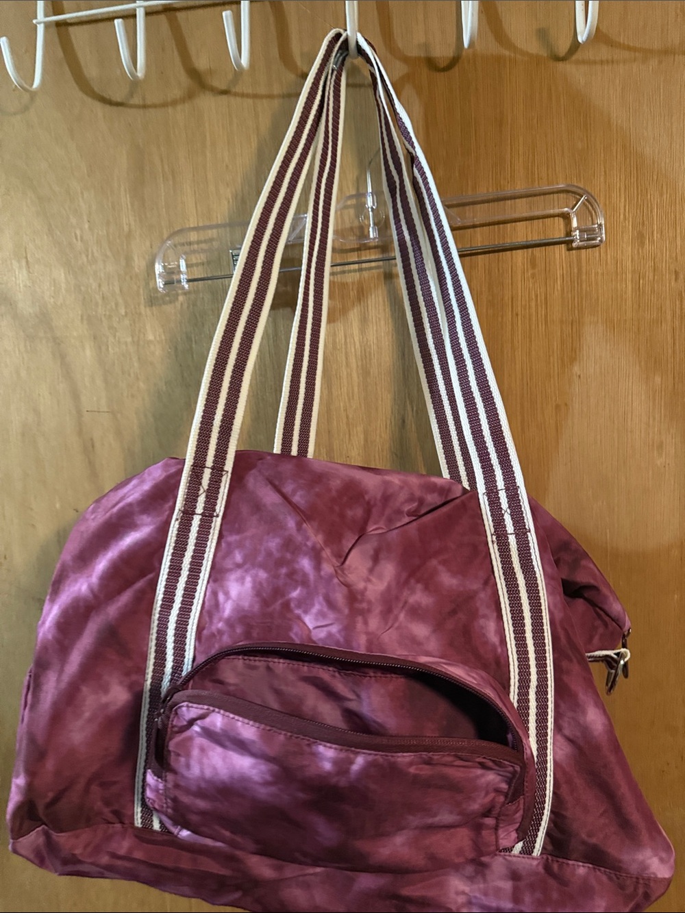 thirty-one Purple Tie-Dye Travel Tote with Striped Shoulder Straps